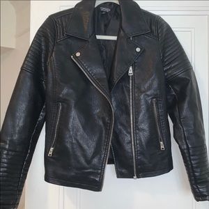 Topshop Black Leather Jacket